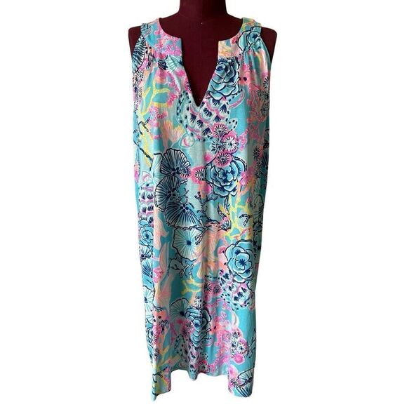 LILLY PULITZER Ross Knit Dress  BALI BLUE ONCE UPON A TIDE Size XL  NWOT Small F - Picture 2 of 9